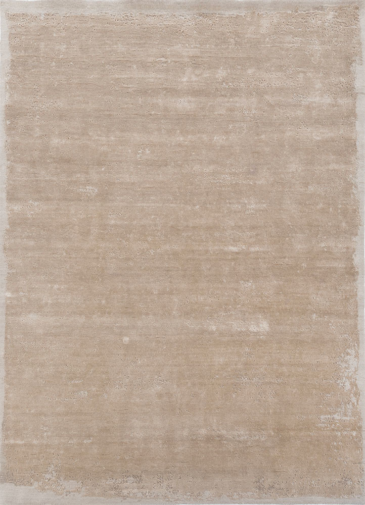 ivory ivory wool and bamboo silk hand knotted Rug