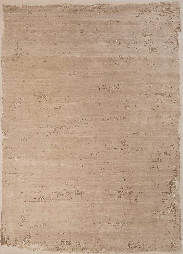  ivory wool and bamboo silk hand knotted Rug