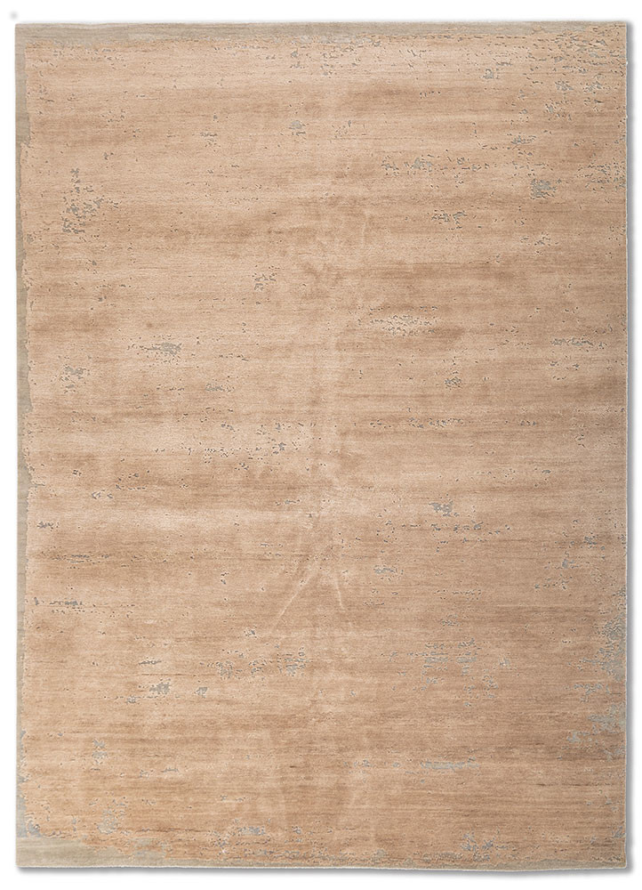  grey and black wool and bamboo silk hand knotted Rug