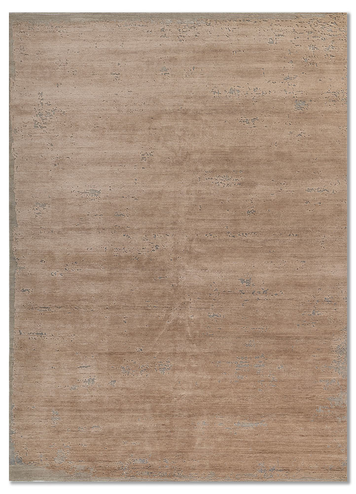 chaos theory by kavi ivory wool and bamboo silk hand knotted Rug - HeadShot