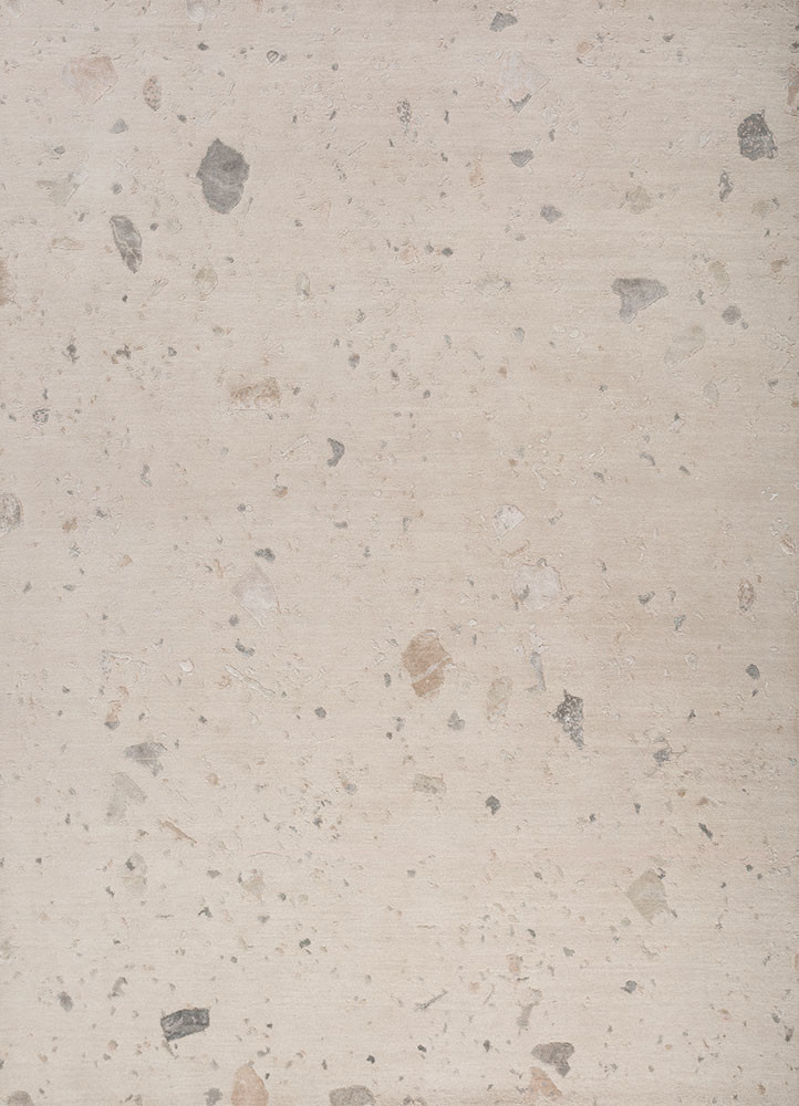 ivory ivory wool and bamboo silk hand knotted Rug