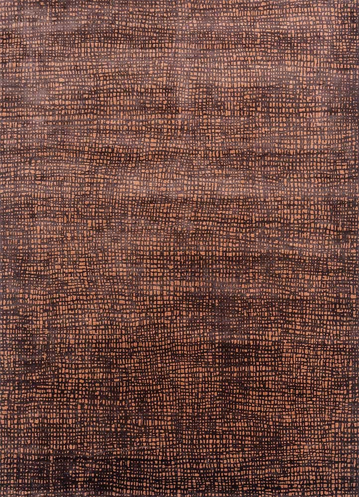 chaos theory by kavi beige and brown wool and bamboo silk hand knotted Rug - HeadShot