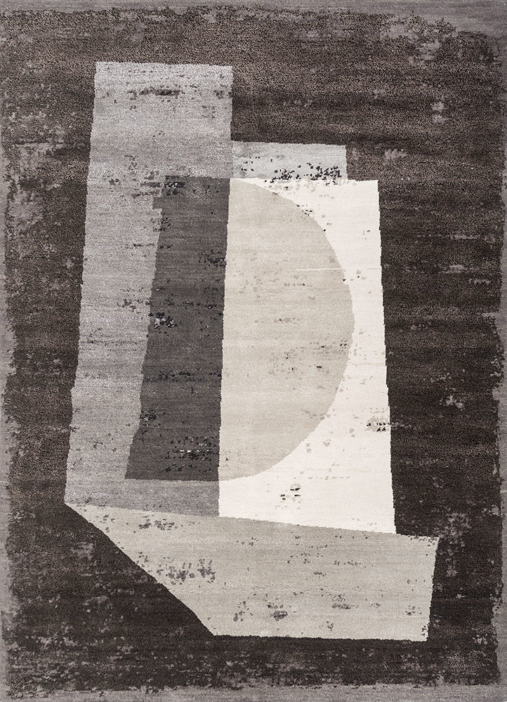  blue wool and bamboo silk hand knotted Rug