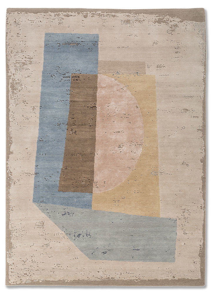 unfold by kavi ivory wool and bamboo silk hand knotted Rug - HeadShot unfold by kavi ivory wool and bamboo silk hand knotted Rug - HeadShot