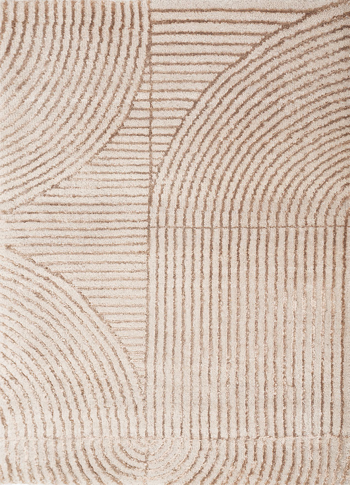 ivory ivory wool and bamboo silk hand knotted Rug