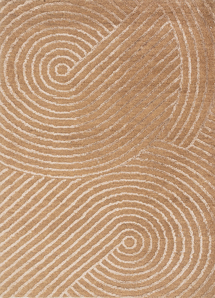 beige and brown beige and brown wool and bamboo silk hand knotted Rug