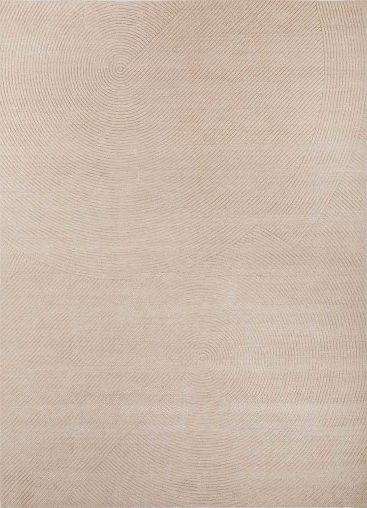 ivory ivory wool and bamboo silk hand knotted Rug