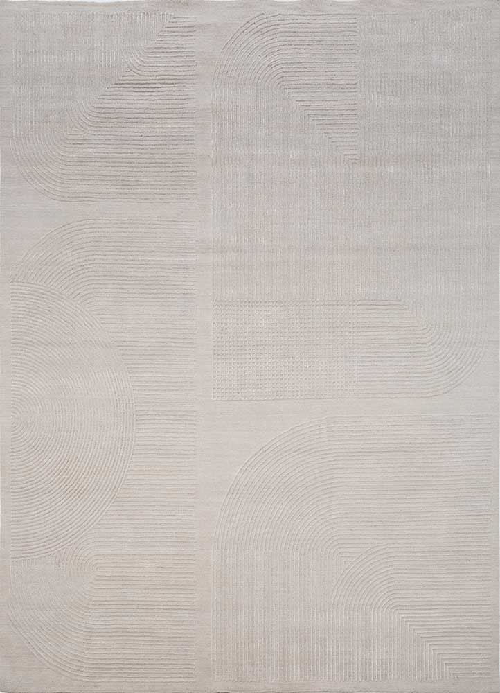  ivory wool and bamboo silk hand knotted Rug