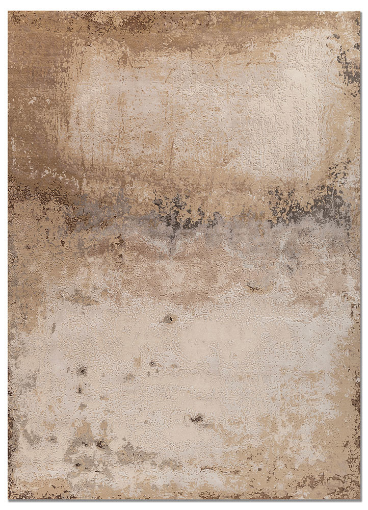 ivory ivory wool and bamboo silk hand knotted Rug