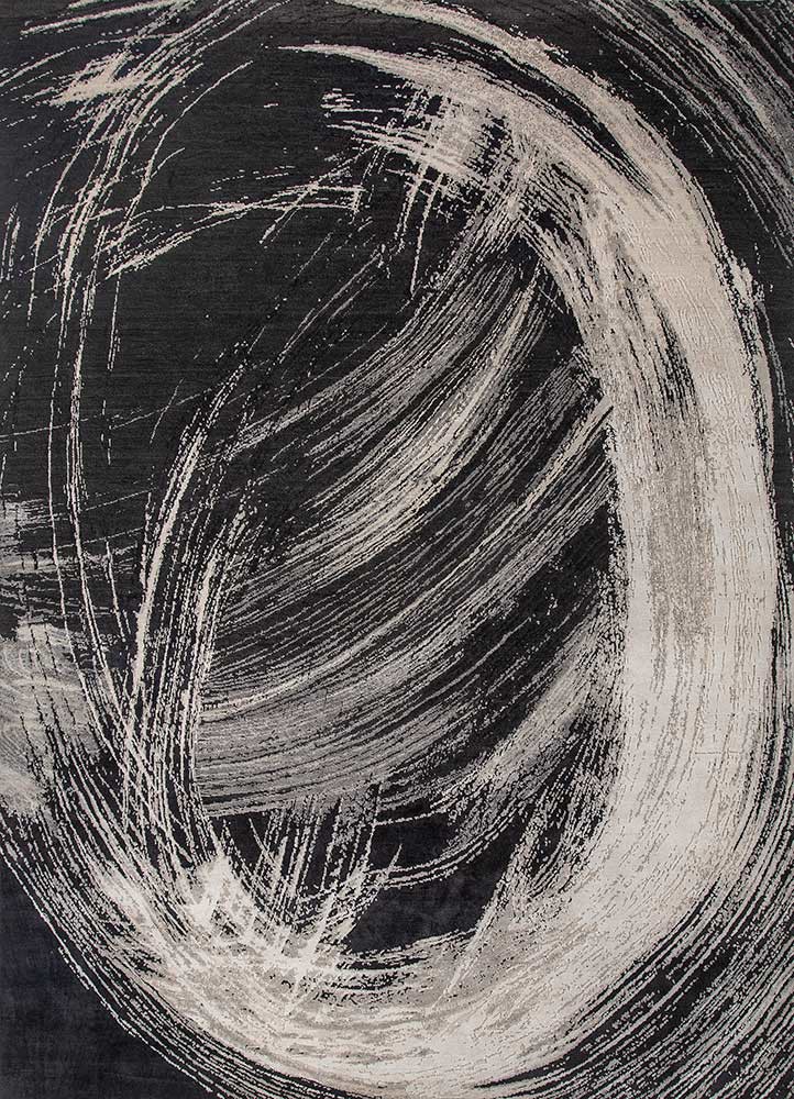  blue wool and bamboo silk hand knotted Rug