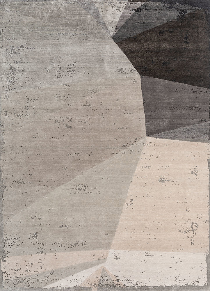aakar by kavi ivory wool and bamboo silk hand knotted Rug - HeadShot