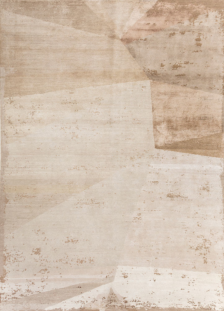 ivory ivory wool and bamboo silk hand knotted Rug