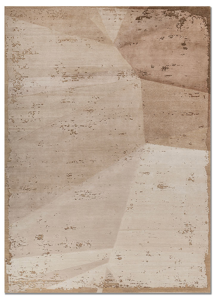 ivory ivory wool and bamboo silk hand knotted Rug