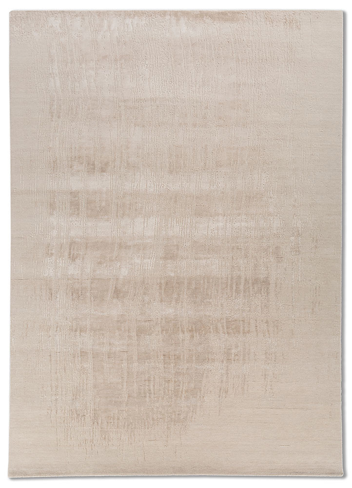 free verse by kavi ivory wool and bamboo silk hand knotted Rug - HeadShot