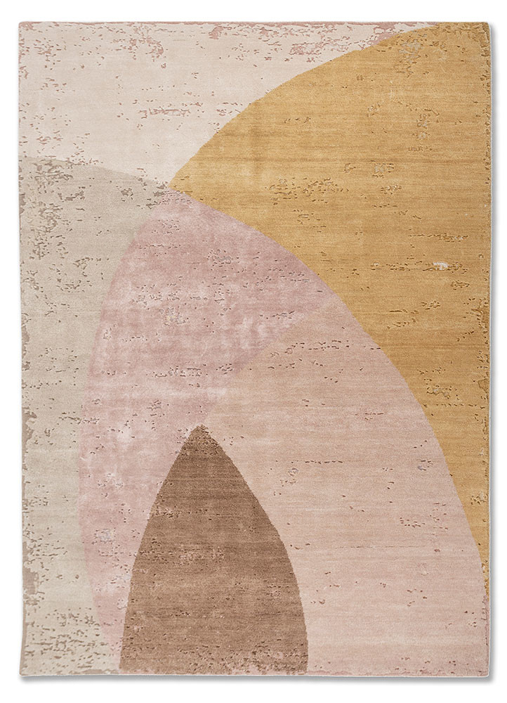 unfold by kavi ivory wool and bamboo silk hand knotted Rug - HeadShot unfold by kavi ivory wool and bamboo silk hand knotted Rug - HeadShot