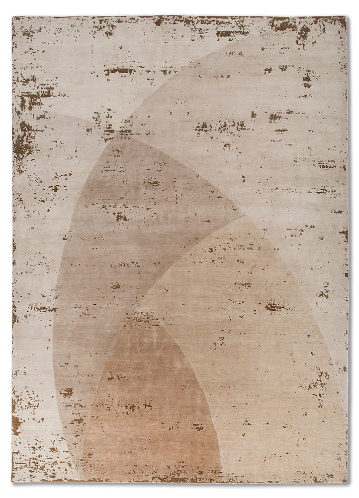 ivory ivory wool and bamboo silk hand knotted Rug