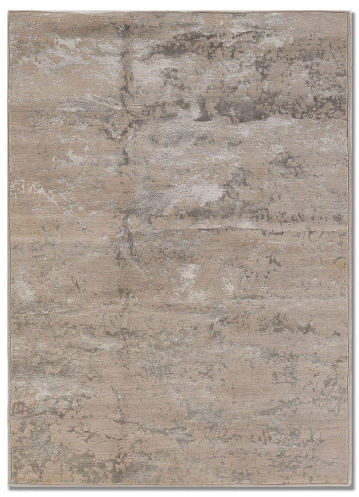 chaos theory by kavi grey and black wool and bamboo silk hand knotted Rug - HeadShot