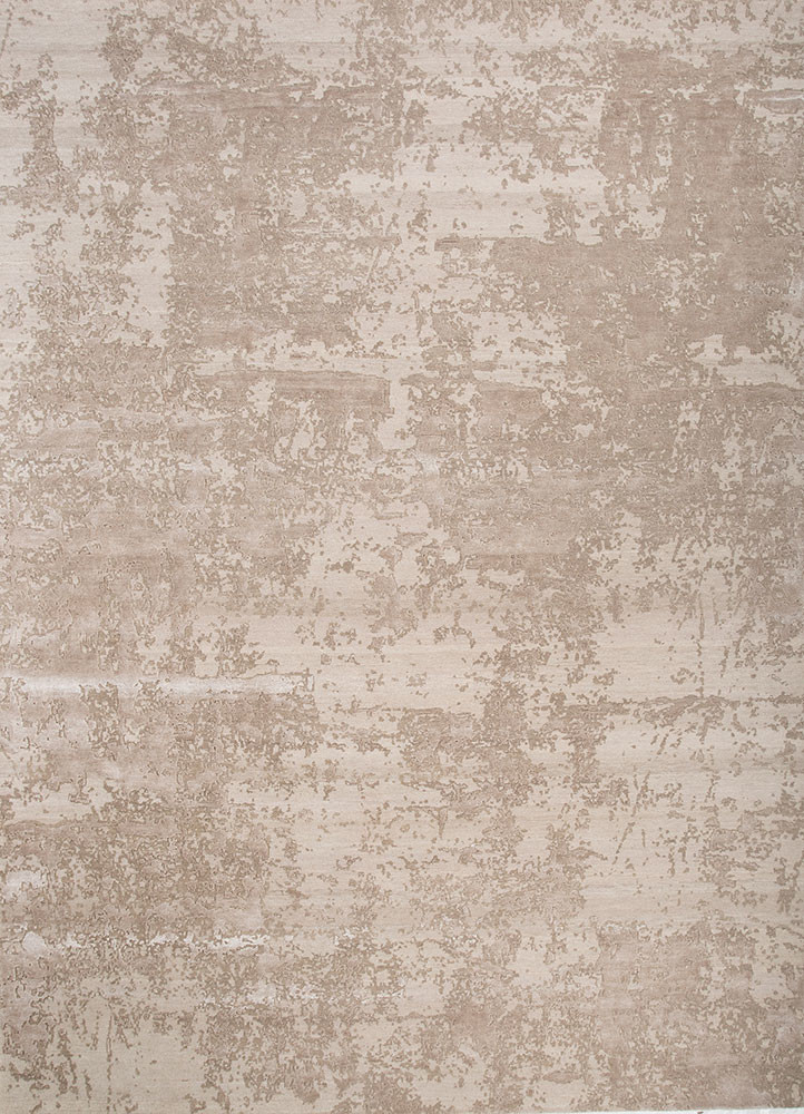ivory ivory wool and bamboo silk hand knotted Rug