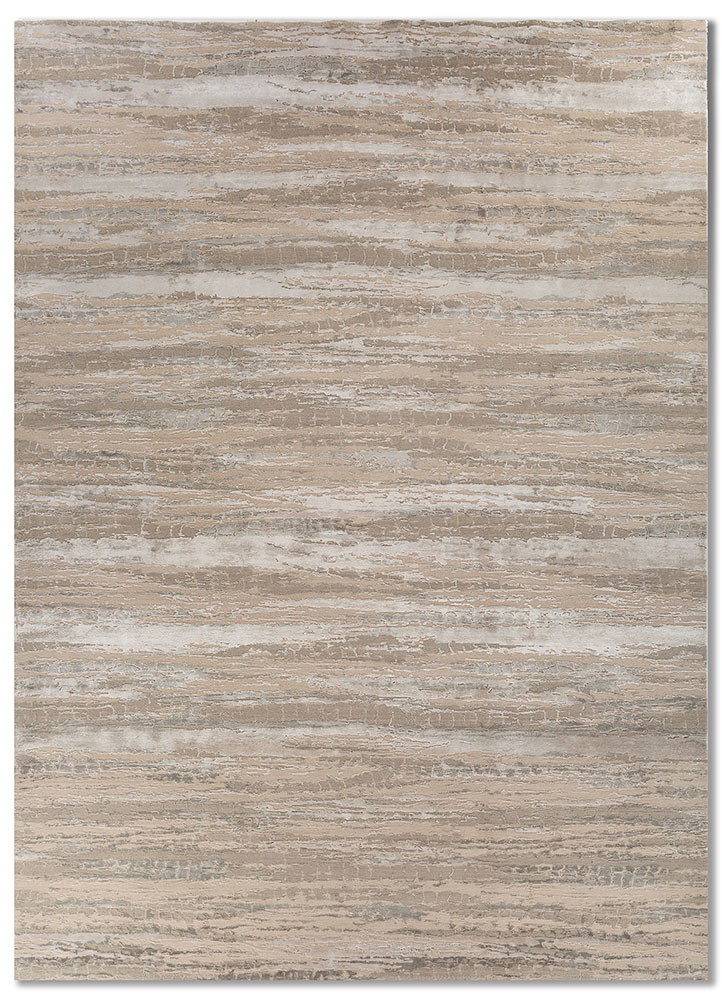  grey and black wool and bamboo silk hand knotted Rug