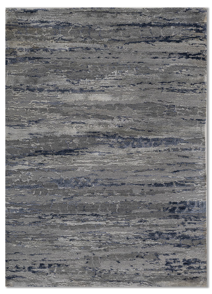 chaos theory by kavi grey and black wool and bamboo silk hand knotted Rug - HeadShot chaos theory by kavi grey and black wool and bamboo silk hand knotted Rug - HeadShot