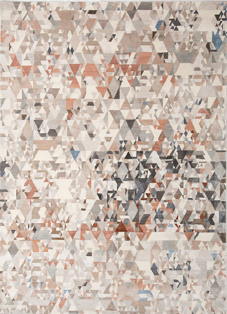 chaos theory by kavi ivory wool and bamboo silk hand knotted Rug - HeadShot chaos theory by kavi ivory wool and bamboo silk hand knotted Rug - HeadShot