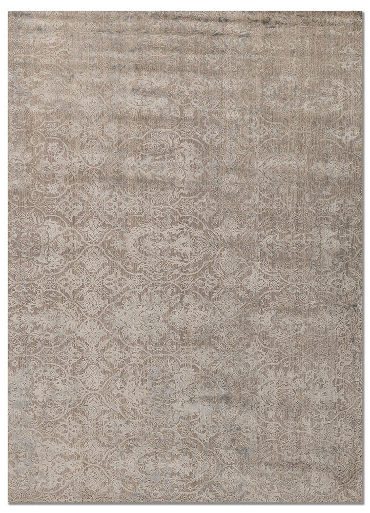 aprezo grey and black wool and bamboo silk hand knotted Rug - HeadShot aprezo grey and black wool and bamboo silk hand knotted Rug - HeadShot