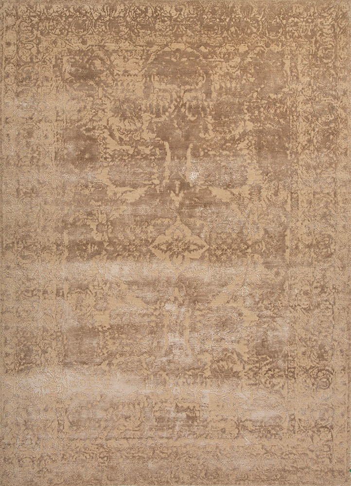 hidden by kavi beige and brown wool and bamboo silk hand knotted Rug - HeadShot hidden by kavi beige and brown wool and bamboo silk hand knotted Rug - HeadShot