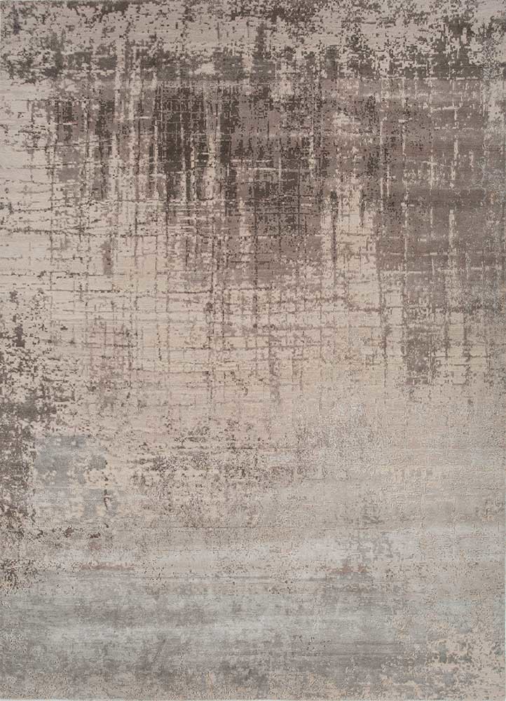 ivory ivory wool and bamboo silk hand knotted Rug
