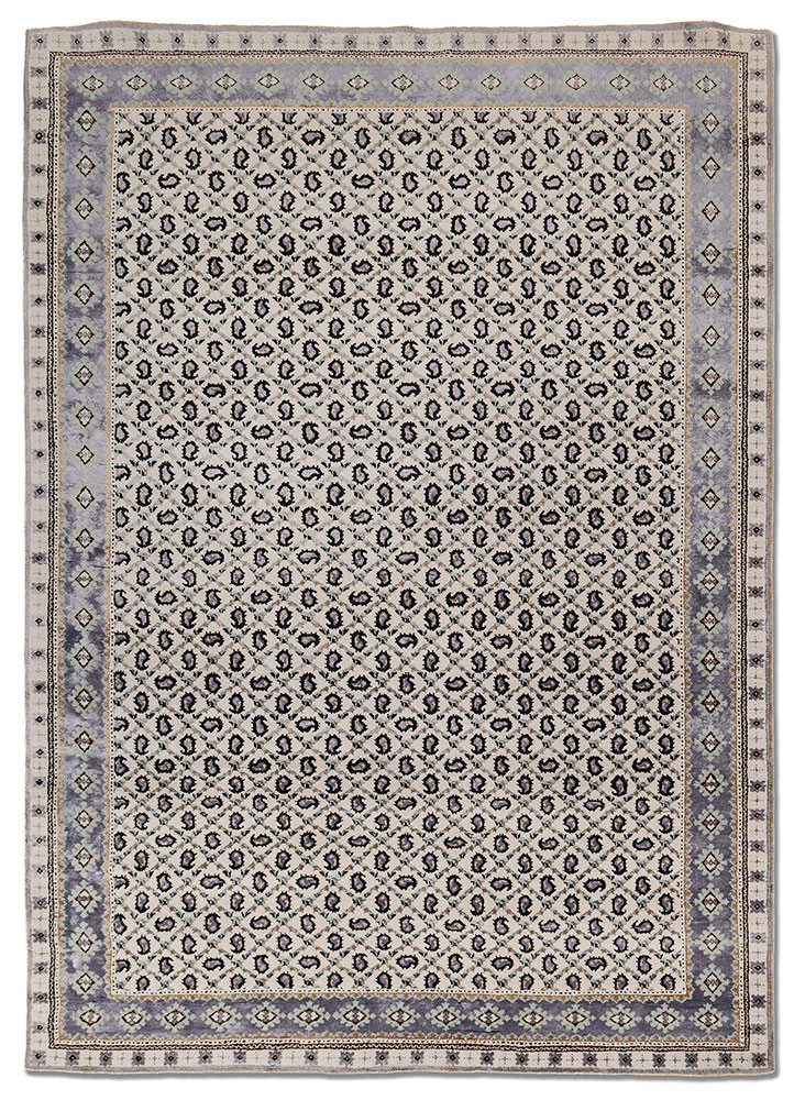 ivory Marcellin by Peter D'Ascoli ivory wool and bamboo silk hand knotted Rug