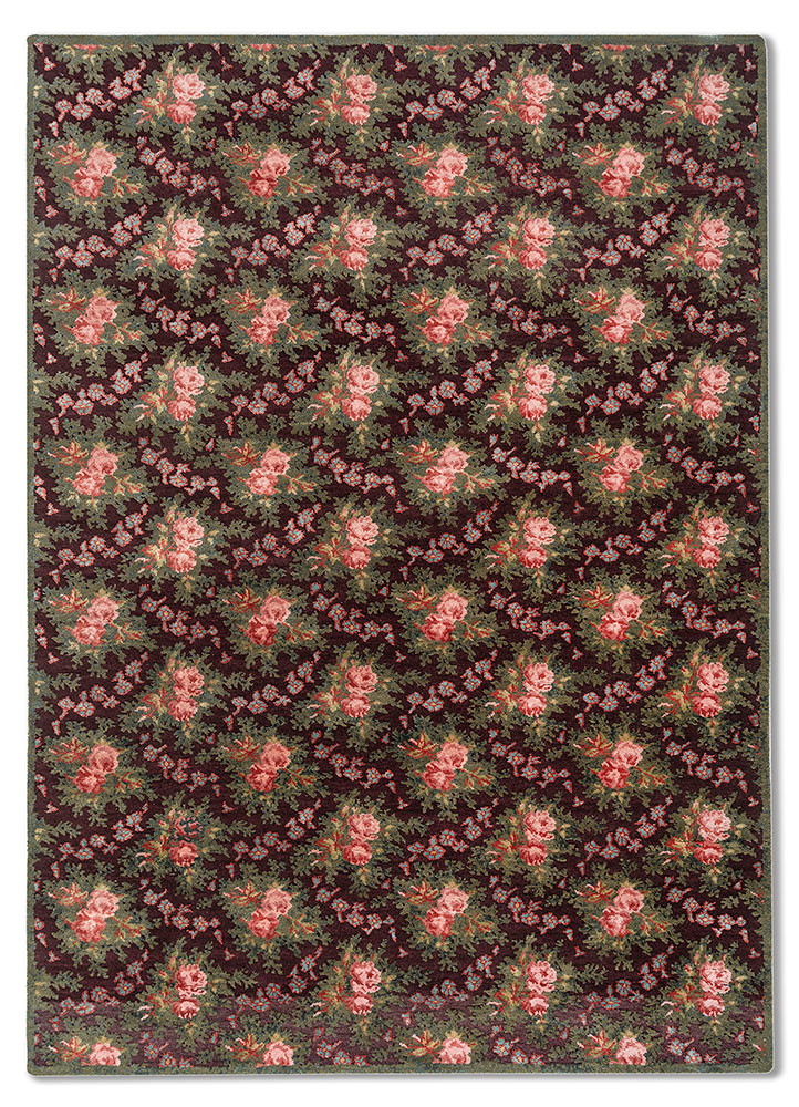 Eugenie by Peter D'Ascoli  pink and purple wool and bamboo silk hand knotted Rug
