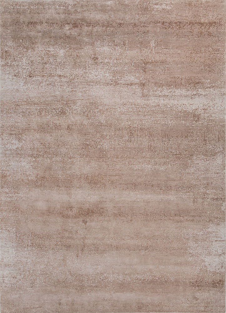  ivory wool and bamboo silk hand knotted Rug