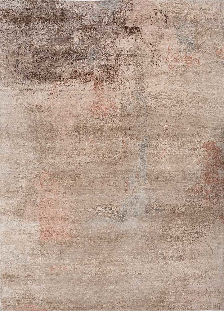  ivory wool and bamboo silk hand knotted Rug