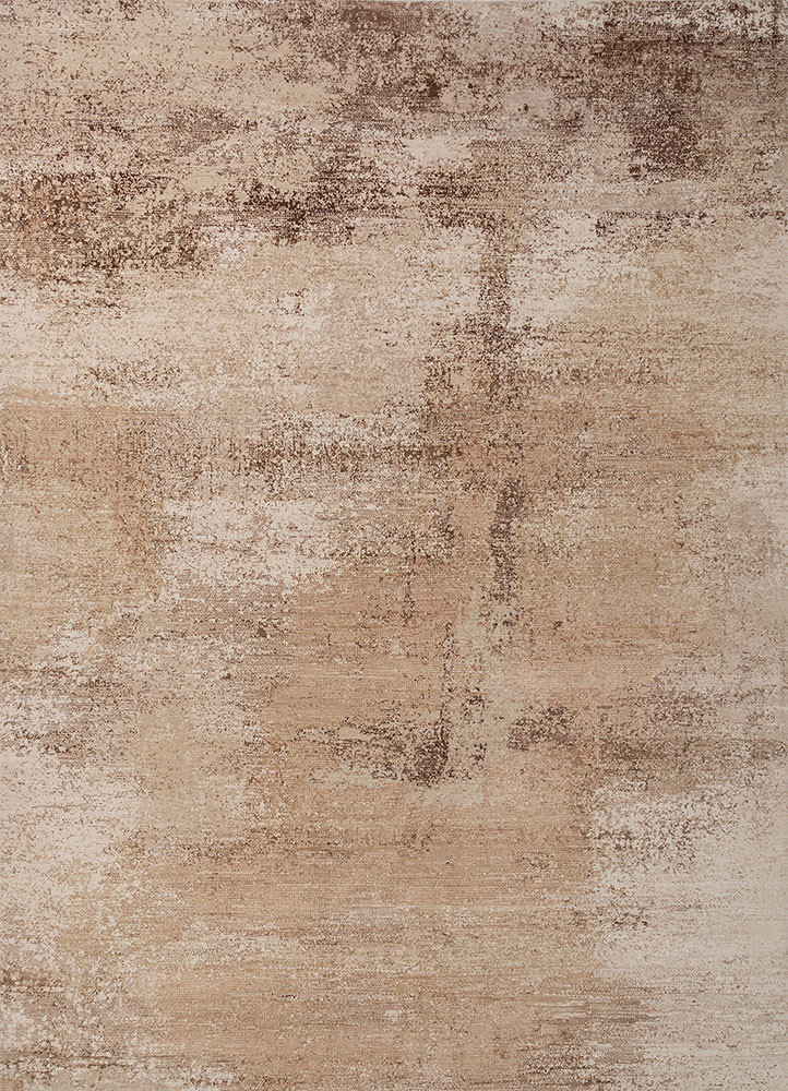 ivory ivory wool and bamboo silk hand knotted Rug