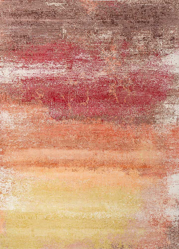  ivory wool and bamboo silk hand knotted Rug