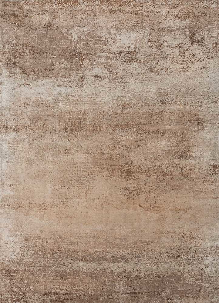 ivory ivory wool and bamboo silk hand knotted Rug