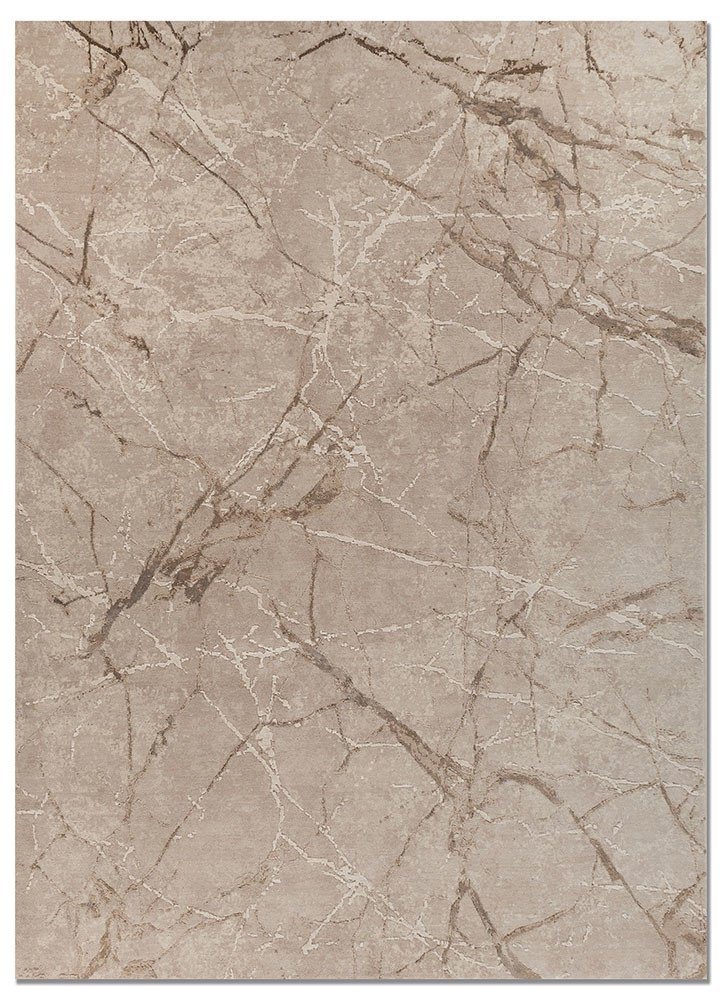 urban pause by kavi ivory wool and bamboo silk hand knotted Rug - HeadShot