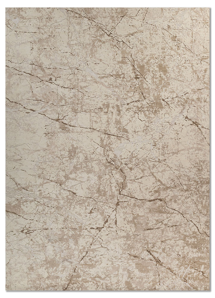  ivory wool and bamboo silk hand knotted Rug