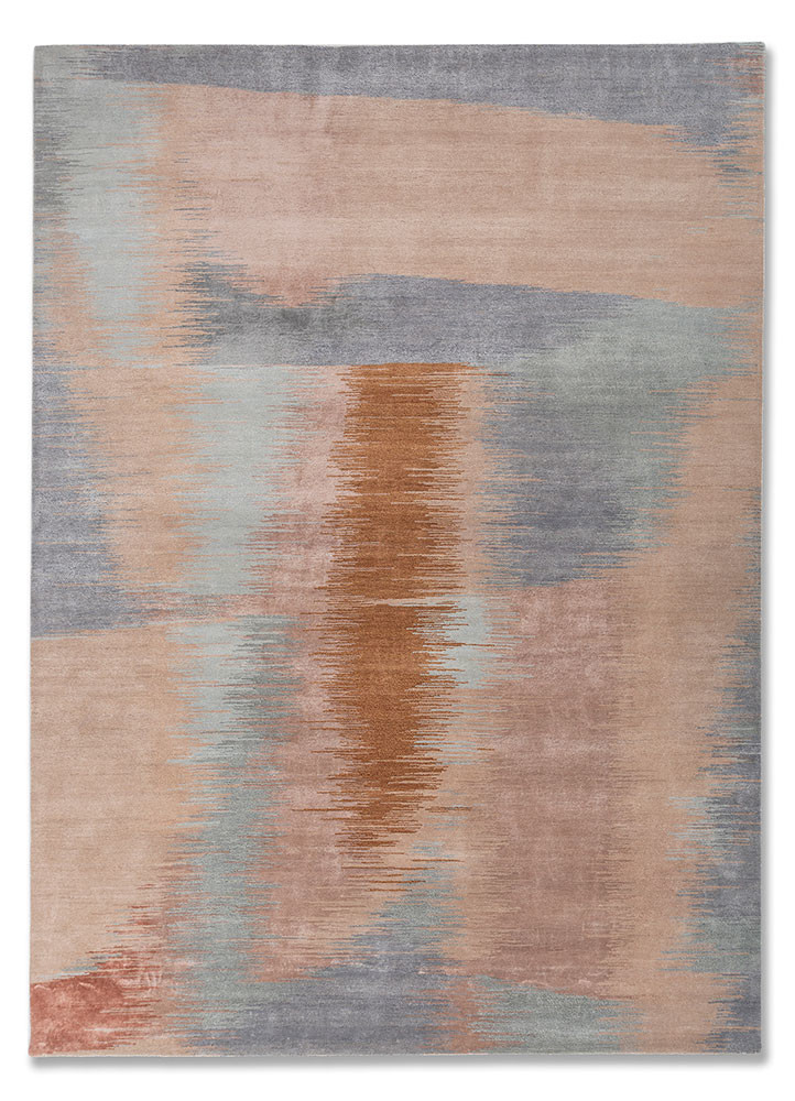 pink and purple pink and purple wool and bamboo silk hand knotted Rug