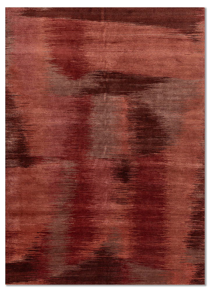 afterglow by kavi red and orange wool and bamboo silk hand knotted Rug - HeadShot afterglow by kavi red and orange wool and bamboo silk hand knotted Rug - HeadShot
