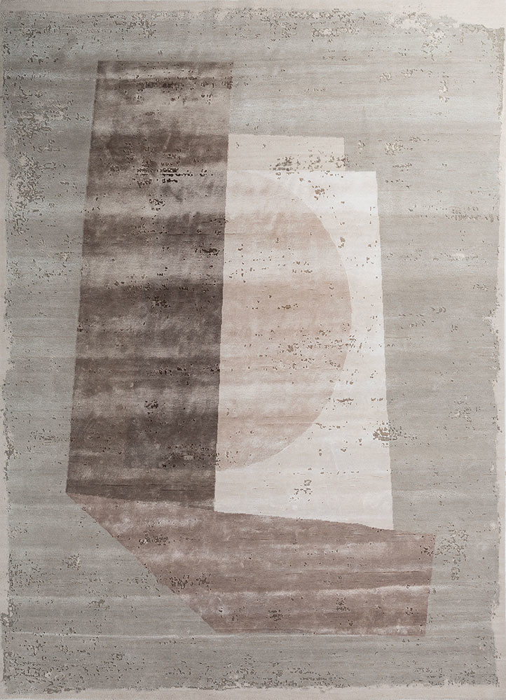 aakar by kavi grey and black wool and bamboo silk hand knotted Rug - HeadShot aakar by kavi grey and black wool and bamboo silk hand knotted Rug - HeadShot