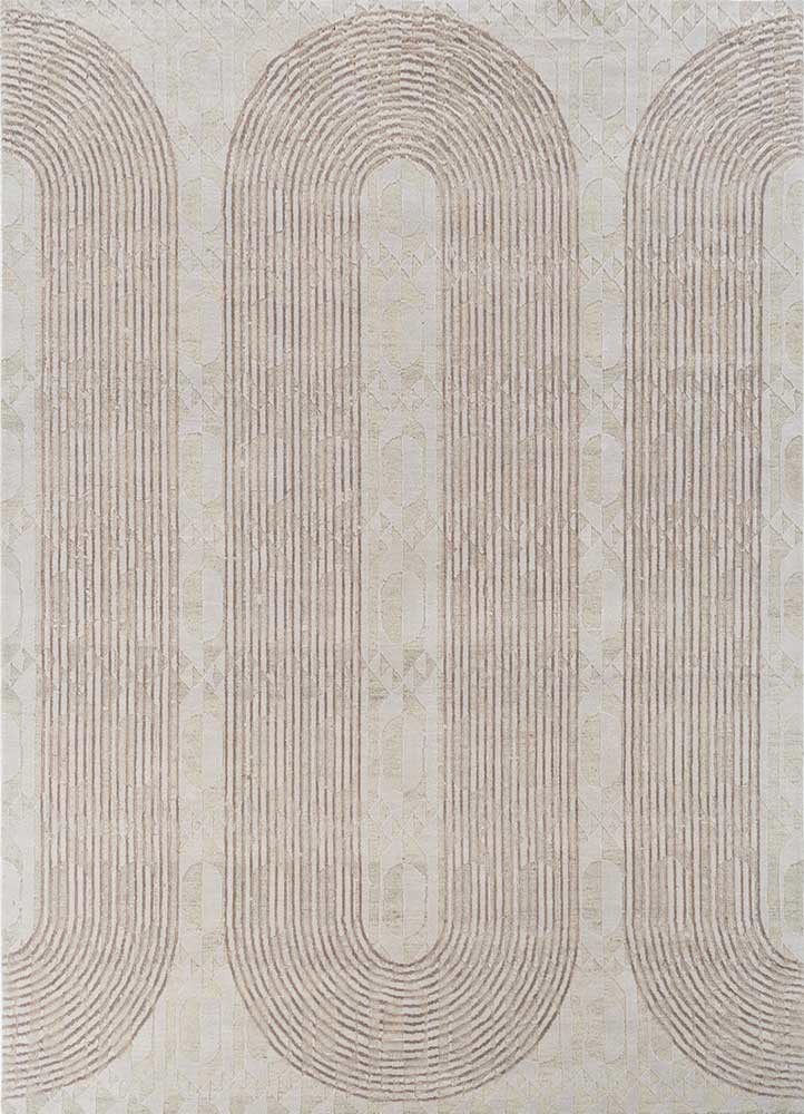 aakar by kavi ivory wool and bamboo silk hand knotted Rug