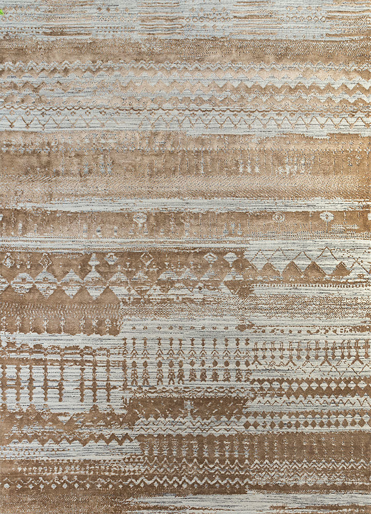 chaos theory by kavi ivory wool and bamboo silk hand knotted Rug - HeadShot chaos theory by kavi ivory wool and bamboo silk hand knotted Rug - HeadShot