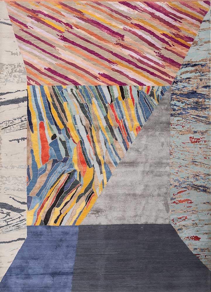 aakar by kavi ivory wool and bamboo silk hand knotted Rug - HeadShot aakar by kavi ivory wool and bamboo silk hand knotted Rug - HeadShot