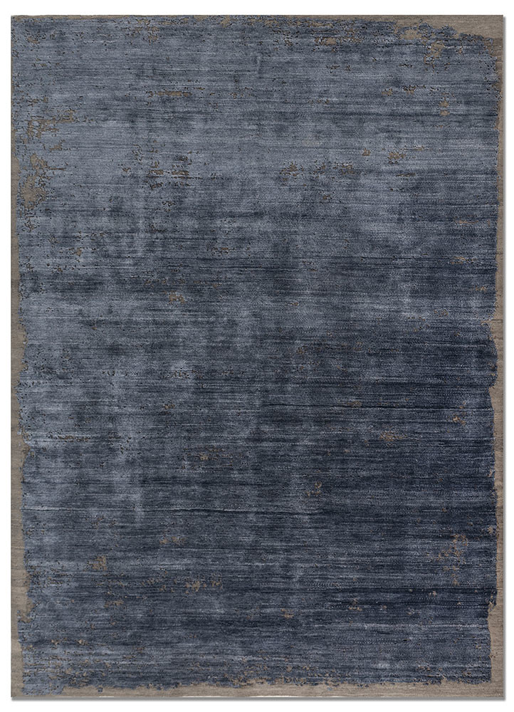 blue blue tencil hand knotted Rug
