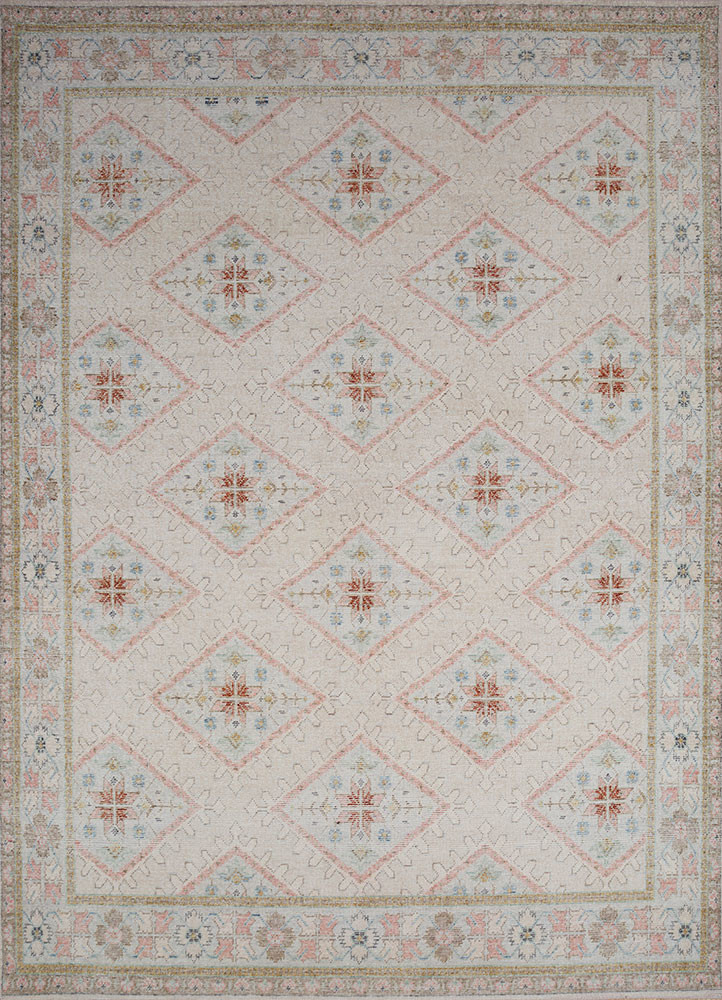 erbe ivory wool hand knotted Rug - HeadShot