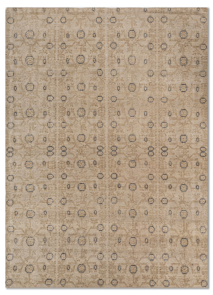 erbe ivory wool hand knotted Rug - HeadShot