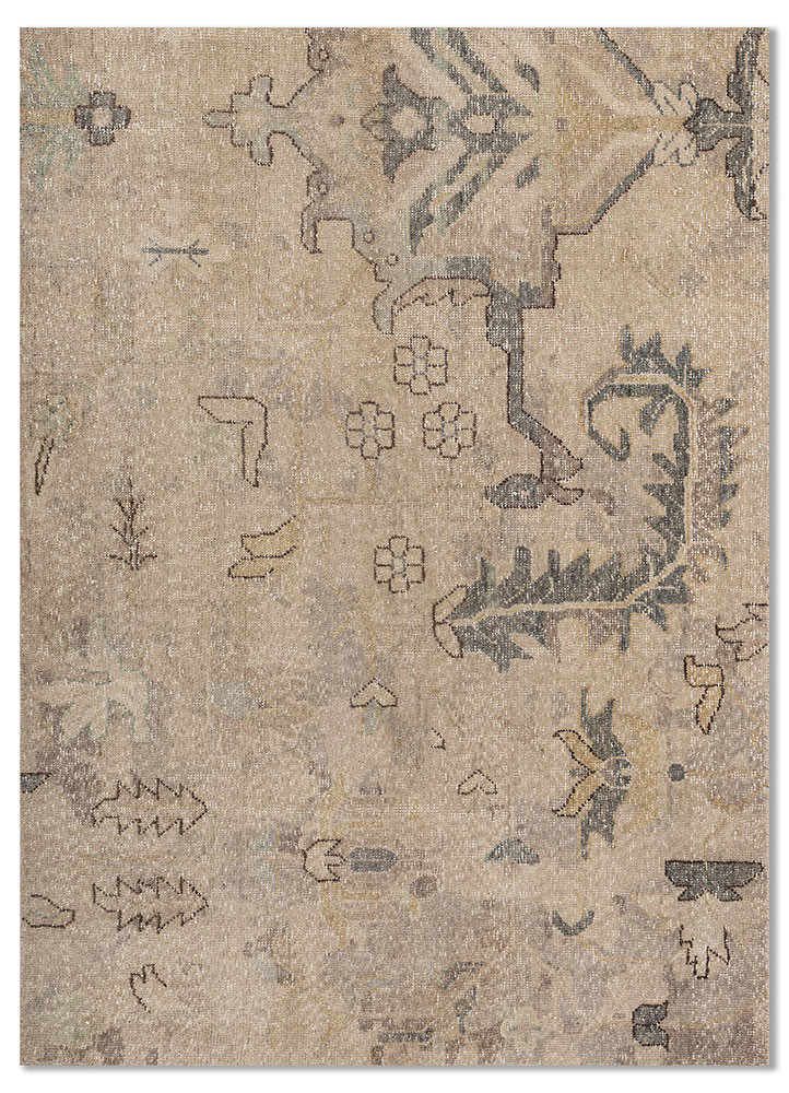 erbe ivory wool hand knotted Rug - HeadShot erbe ivory wool hand knotted Rug - HeadShot