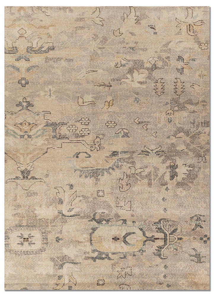 ivory ivory wool hand knotted Rug