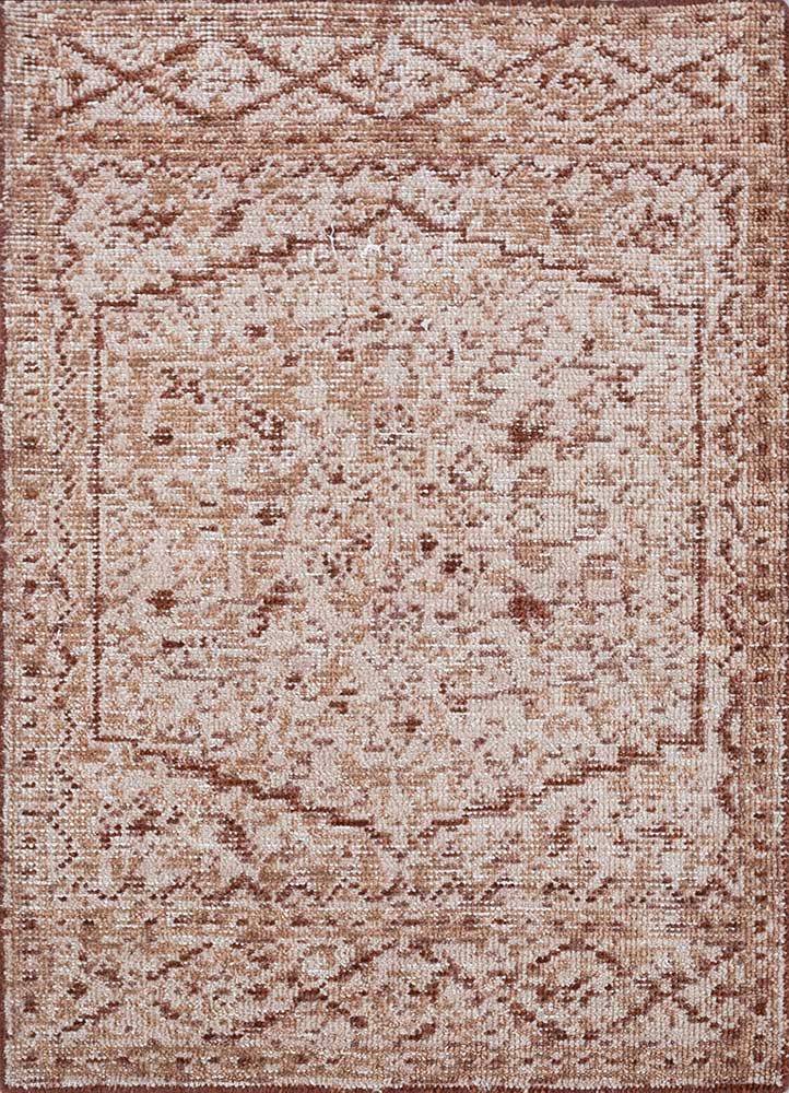 erbe red and orange wool hand knotted Rug - HeadShot