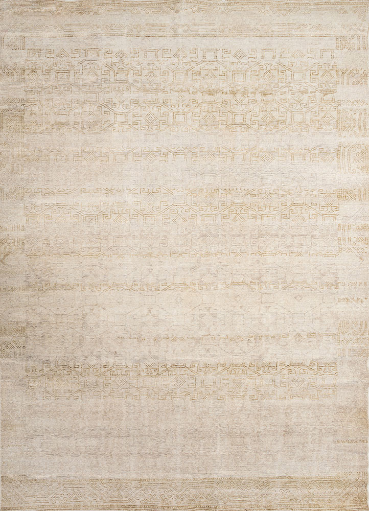 erbe ivory wool hand knotted Rug - HeadShot